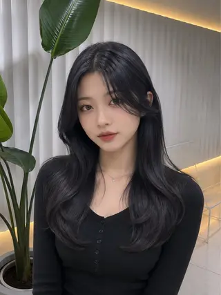 ミディアム カラー ラベンダー💜グレー 🩶ミント‪🩵のヘアスタイル