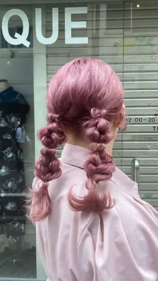 ミディアム ヘアアレンジ なぎさ 🎀 / 透明感カラー/心斎橋のヘアスタイル