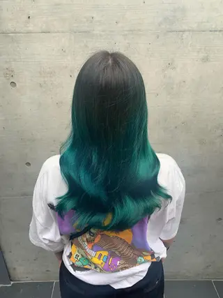 ロング カラー 色落ちまでキレイに！ ！女性サロンのヘアスタイル