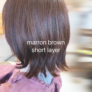ショート カラー 透明感カラー ボブ/ 直感カラー診断のヘアスタイル