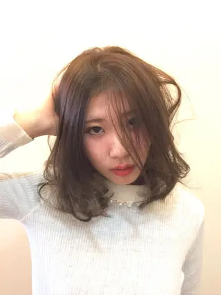 ミディアム 不動令 認定カラーリストのヘアスタイル