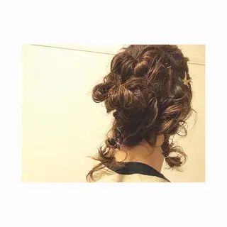 ロング パーマ ヘアアレンジ くるくるパーマ aikoのヘアスタイル
