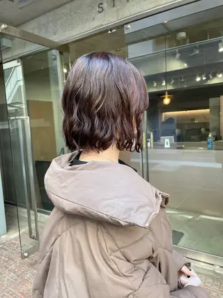 ミディアム カラー パーマ 表参道🌿赤み消し カラー/チナツのヘアスタイル