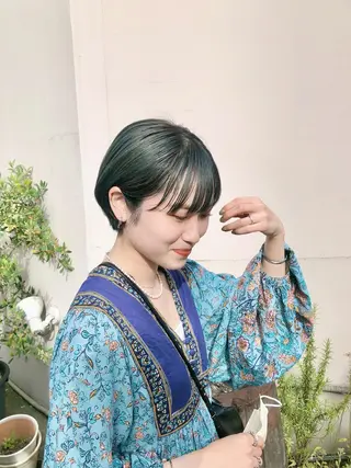 ショート カラー パーマ ヘアアレンジ メンズ キッズ ネイル マツエク・マツパ エビスザキレン/メン ズ/心斎橋🌳のヘアスタイル