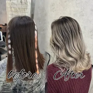 ミディアム 横浜🦋ハイトーン 🫐シャドウルーツのヘアスタイル