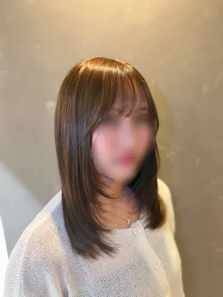 セミロング 岡大前ハッシュカット ×髪質改善/松島大己のヘアスタイル