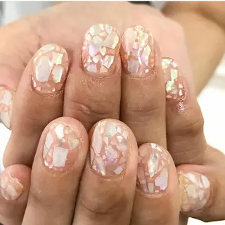 ネイル 渋谷／チップ長さ出し 👑アプレgel-xのネイルデザイン