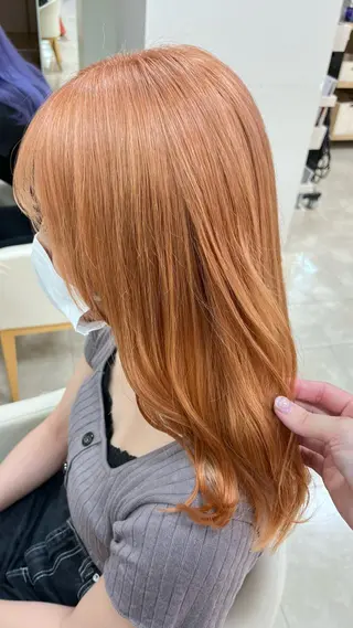 セミロング カラー 暖色/ブリーチカラー 🎀 M i k uのヘアスタイル