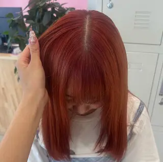 セミロング カラー 淡い暖色カラー🩰 girly ♡ ノアのヘアスタイル