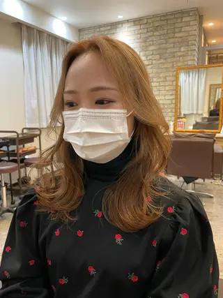 セミロング カラー ヘアアレンジ 髪質改善×レイヤー 🫧松野力也のヘアスタイル
