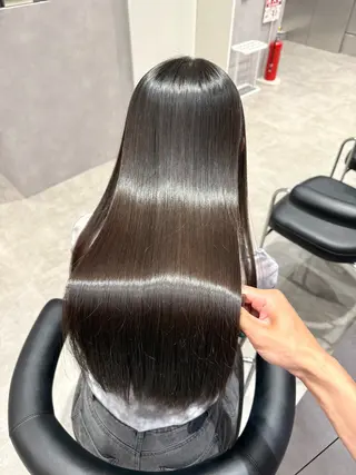 ロング カラー パーマ ヘアアレンジ 縮毛矯正/髪質改善/ ブリーチ毛/木元渓太のヘアスタイル