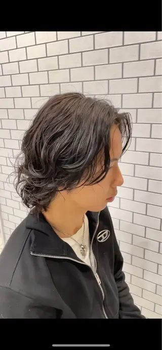 ロング メンズ 【メンズ特化】テーパ ーフェード×パーマのヘアスタイル