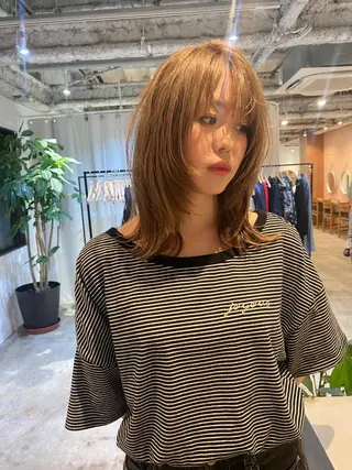セミロング カラー ♡レイヤーカット れお♡のヘアスタイル