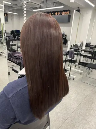 セミロング カラー ブリーチなし💗 艶カラー 翔太郎のヘアスタイル