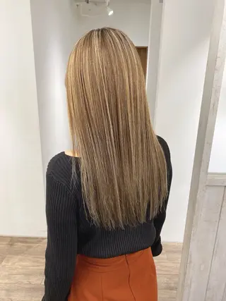 ロング カラー ハイライト⭐️上野 高広のヘアスタイル