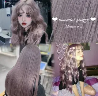 ロング カラー ヘアアレンジ メンズウルフ🐺♡ ブリーチ♡ヘアメ🎀のヘアスタイル