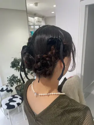 セミロング ヘアアレンジ ブリーチなしダブルカ ラー/経堂/サナ🌱のヘアスタイル