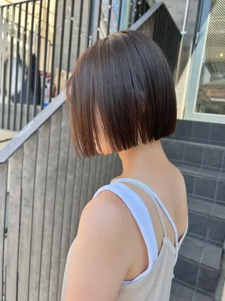 ショート カラー ヘアアレンジ ✨まとまるボブ/ 切りっぱなし/ユキナのヘアスタイル
