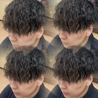 ミディアム メンズ 焼津メンズパーマ特化 大石雄生のヘアスタイル