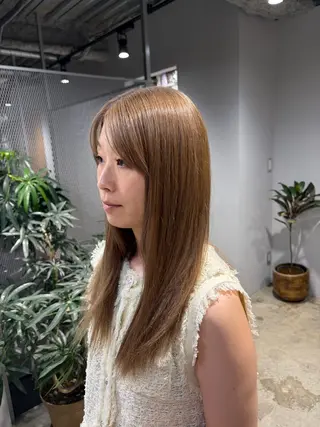 ロング カラー ハイライト/ブリーチ /ワンカラー/あんりのヘアスタイル