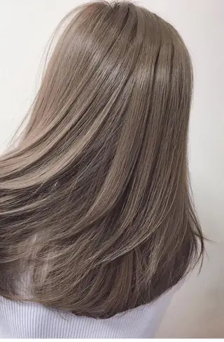 セミロング カラー パーマ チビ編み込みエクステ シールEXどぅ〜すのヘアスタイル