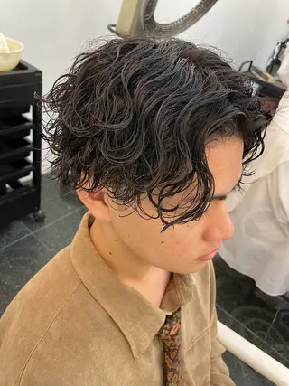 ショート パーマ メンズ 💇🏻‍♂️パーマ ニキ✨本田龍斗のヘアスタイル