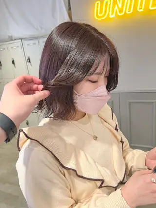セミロング カラー パーマ ヘアアレンジ メンズ キッズ ネイル マツエク・マツパ アイブロウ 上品＆韓国風 🥀海心🥀のヘアスタイル