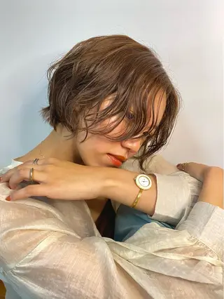 ショート カラー ボブ/レイヤーカット 縮毛矯正/コウキ新宿のヘアスタイル