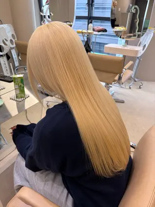 ロング 💛ブリーチカラー /ブリーチ縮毛💛のヘアスタイル