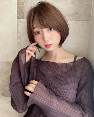 ショート カラー ❤️縮毛矯正❤️ 髪質改善❤️平野実花のヘアスタイル