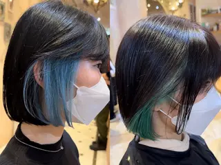 ショート ブリーチなしダブル カラー縮毛矯正　下野のヘアスタイル
