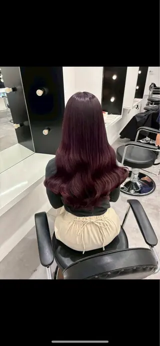 ロング カラー ayano/ピンク/ ラベンダーのヘアスタイル