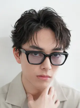 ショート カラー パーマ メンズ キッズ 栄💗メンズ｜似合せ パーマ｜haruのヘアスタイル