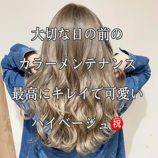 ミディアム カラー 髪質改善カラー韓国風 レイヤーtudaのヘアスタイル