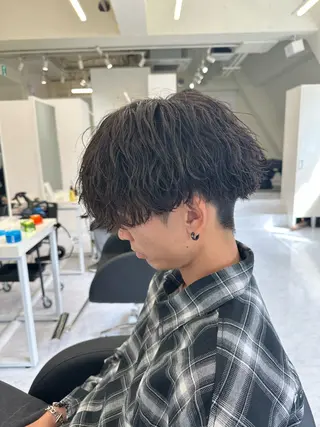 パーマ メンズ 岡部 琉斗のヘアスタイル