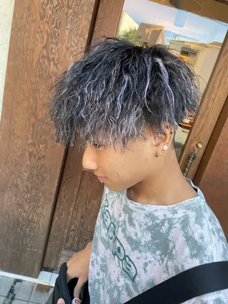 ショート カラー パーマ メンズ MATSURI BASE.AWAJIのヘアスタイル
