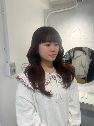セミロング 新宿/顔周りカット +レイヤー=しずく♩のヘアスタイル