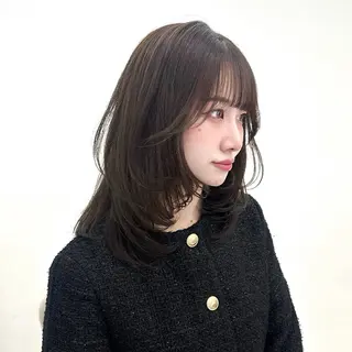 ミディアム カラー ヘアアレンジ 大人っぽ中韓レディ ヘア🤍MAOのヘアスタイル
