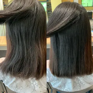 セミロング パーマ hubhair レイヤー/透明感のヘアスタイル