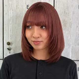ミディアム カラー 淡色┊︎ナチュラル 🧁奈那美🧁*.゜のヘアスタイル