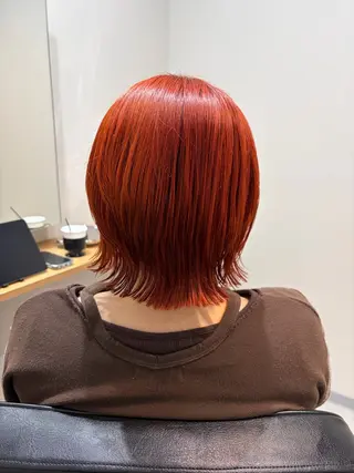 ミディアム omaフクダ 縮毛矯正/艶髪カラーのヘアスタイル
