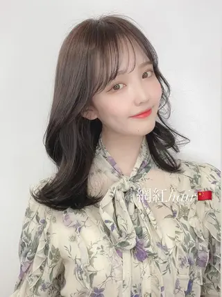 ミディアム カラー ヘアアレンジ 天神レイヤーカット No.1💖マユカのヘアスタイル