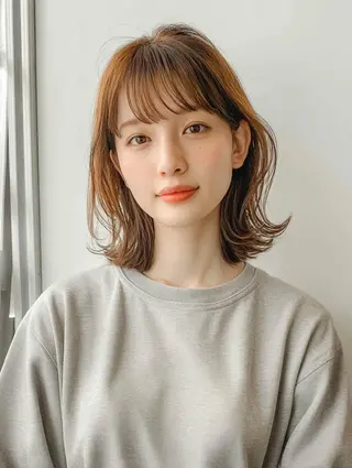 ミディアム レディースパーマ/ メンズパーマ/しんのヘアスタイル
