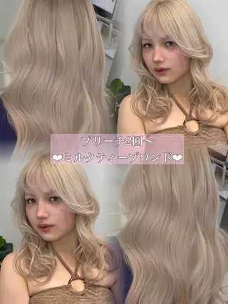 ロング カラー sera 🎀ベージュのヘアスタイル