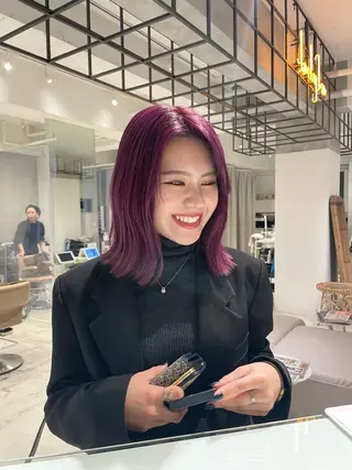 ミディアム カラー loely 💞miyuのヘアスタイル