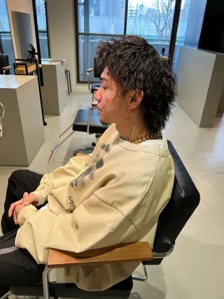 ミディアム パーマ メンズ Mizuki Yajimaのヘアスタイル