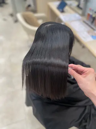 ロング シャドウパーマ／骨格 矯正カット　トモキのヘアスタイル