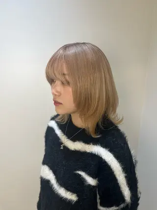 ミディアム ブリーチカラー特化 美容師/𝕐𝕌𝕀のヘアスタイル