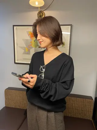 ショート カラー ボブ/ミディアム RIONAのヘアスタイル