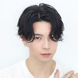 ショート カラー パーマ メンズ 🔥メンズ極🔥韓国 シャドウ/波巻き柿崎のヘアスタイル